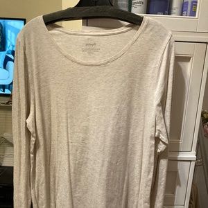 Pure Jill long sleeve stretch key oatmeal size large